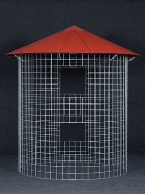  Dřevník velký 6m³  - střecha z hliníkového plechu - červená